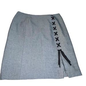 Nine West Melange MIDI Skirt Grey Stone Side Zip Lined Size 10